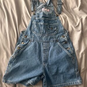 Women's Blue Denim Short Overalls